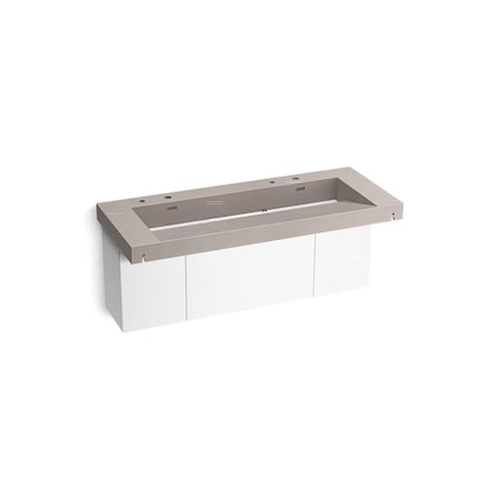 Kohler Constellation 60In Wall-Mount Trough Lavatory System In Neutral Concrete 81032-BPW-KCN